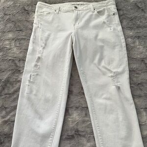 Calvin Klein white denim cropped jeans